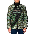 Custom Aotearoa Atua Papatuanuku Padded Jacket Earth Mother Father Koru Patterns