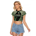 Custom Aotearoa Atua Papatuanuku Raglan Cropped T Shirt Earth Mother Father Koru Patterns