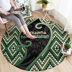 Aotearoa Atua Papatuanuku Round Carpet Earth Mother Father Koru Patterns
