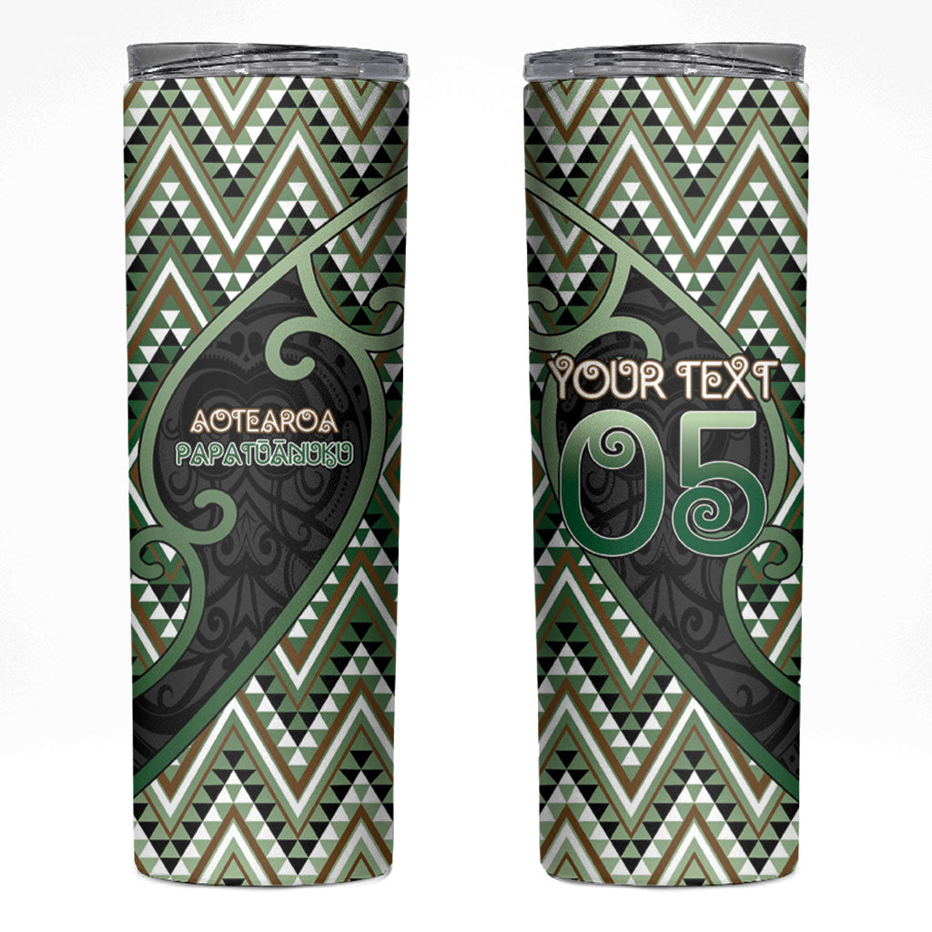 Custom Aotearoa Atua Papatuanuku Skinny Tumbler Earth Mother Father Koru Patterns