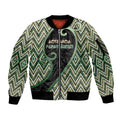 Custom Aotearoa Atua Papatuanuku Sleeve Zip Bomber Jacket Earth Mother Father Koru Patterns