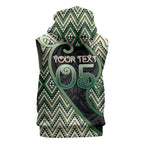 Custom Aotearoa Atua Papatuanuku Sleeveless Zip Hoodie Earth Mother Father Koru Patterns