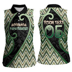 Custom Aotearoa Atua Papatuanuku Women Sleeveless Polo Shirt Earth Mother Father Koru Patterns