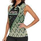 Custom Aotearoa Atua Papatuanuku Women Sleeveless Polo Shirt Earth Mother Father Koru Patterns