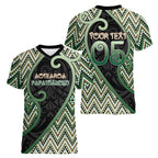 Custom Aotearoa Atua Papatuanuku Women V-Neck T-Shirt Earth Mother Father Koru Patterns