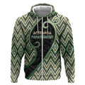 Custom Aotearoa Atua Papatuanuku Zip Hoodie Earth Mother Father Koru Patterns