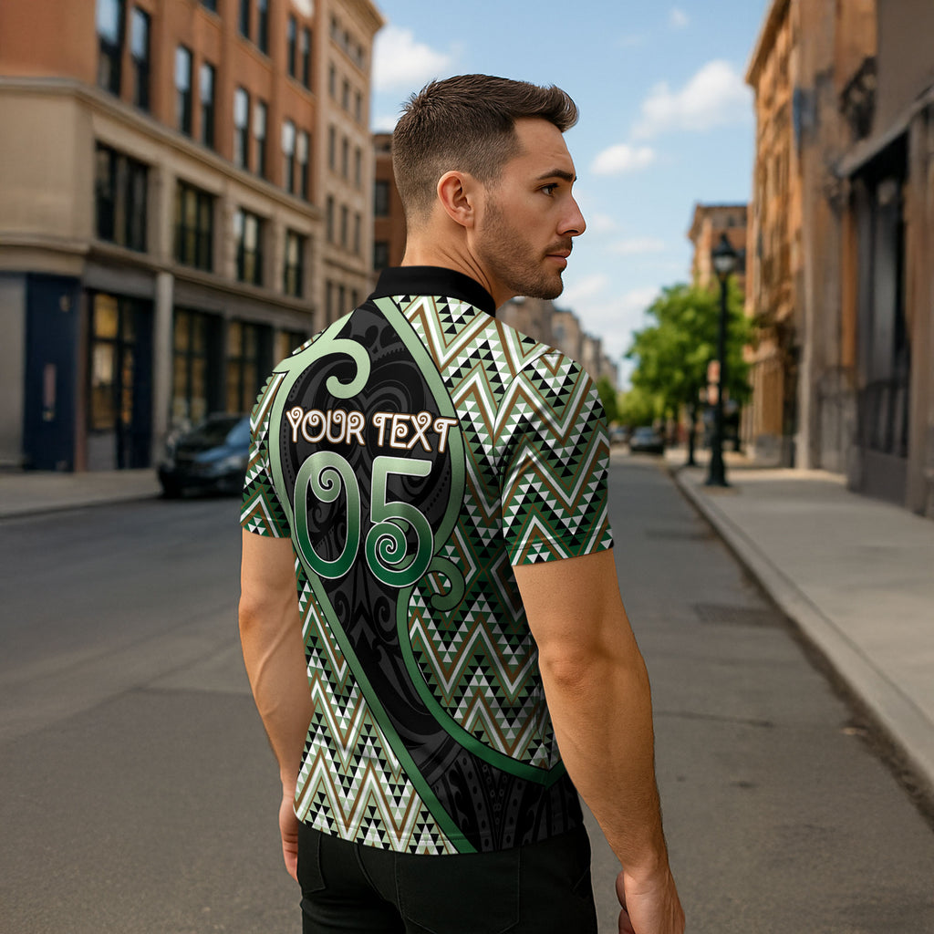 Custom Aotearoa Atua Papatuanuku Zipper Polo Shirt Earth Mother Father Koru Patterns