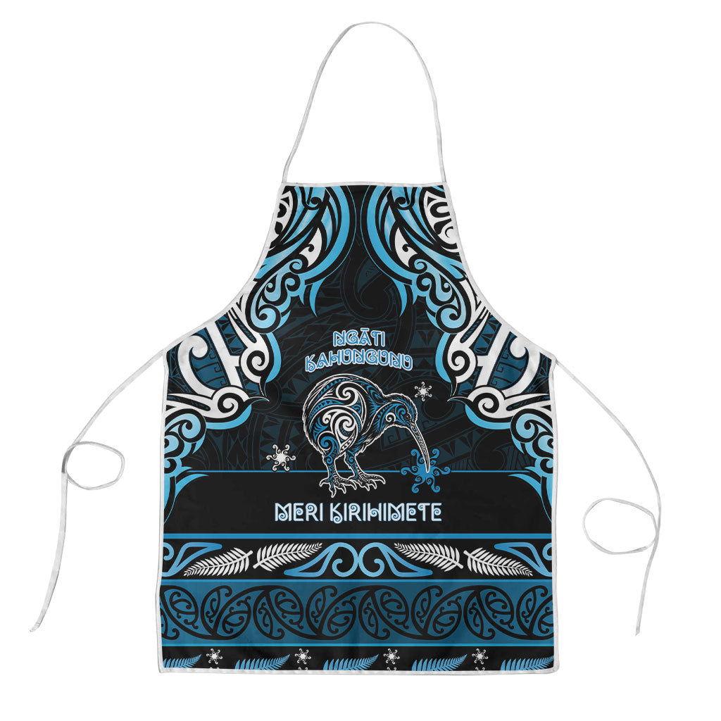 Ngati Kahungunu Aotearoa Meri Kirihimete Apron Maori Kiwi Bird Silver Fern Koru Pattern