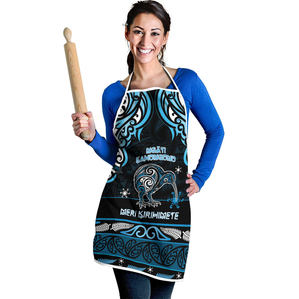 Ngati Kahungunu Aotearoa Meri Kirihimete Apron Maori Kiwi Bird Silver Fern Koru Pattern