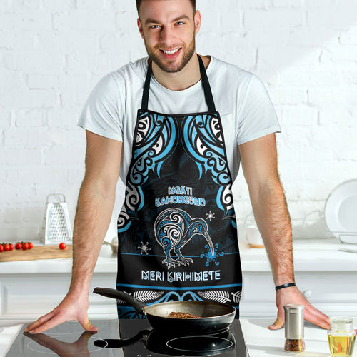 Ngati Kahungunu Aotearoa Meri Kirihimete Apron Maori Kiwi Bird Silver Fern Koru Pattern