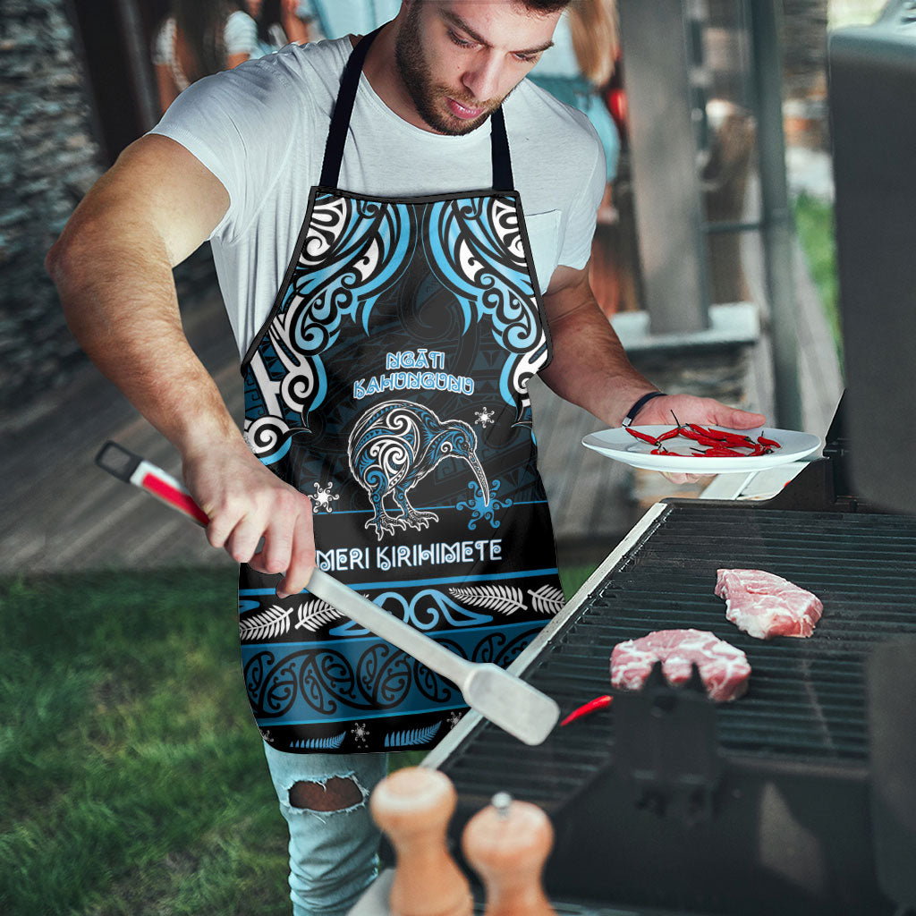 Ngati Kahungunu Aotearoa Meri Kirihimete Apron Maori Kiwi Bird Silver Fern Koru Pattern