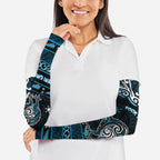 Personalised Ngati Kahungunu Aotearoa Meri Kirihimete Arm Sleeves Maori Kiwi Bird Silver Fern Koru Pattern