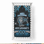 Ngati Kahungunu Aotearoa Meri Kirihimete Baby Bed Cover Maori Kiwi Bird Silver Fern Koru Pattern