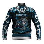Personalised Ngati Kahungunu Aotearoa Meri Kirihimete Baseball Jacket Maori Kiwi Bird Silver Fern Koru Pattern