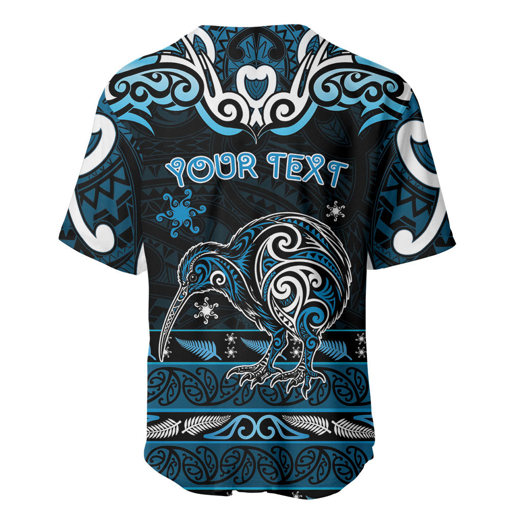 Personalised Ngati Kahungunu Aotearoa Meri Kirihimete Baseball Jersey Maori Kiwi Bird Silver Fern Koru Pattern