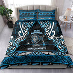 Ngati Kahungunu Aotearoa Meri Kirihimete Bedding Set Maori Kiwi Bird Silver Fern Koru Pattern