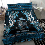 Ngati Kahungunu Aotearoa Meri Kirihimete Bedding Set Maori Kiwi Bird Silver Fern Koru Pattern