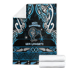 Ngati Kahungunu Aotearoa Meri Kirihimete Blanket Maori Kiwi Bird Silver Fern Koru Pattern