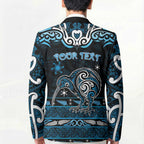 Personalised Ngati Kahungunu Aotearoa Meri Kirihimete Blazer Maori Kiwi Bird Silver Fern Koru Pattern