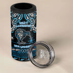 Personalised Ngati Kahungunu Aotearoa Meri Kirihimete 4 in 1 Can Cooler Tumbler Maori Kiwi Bird Silver Fern Koru Pattern