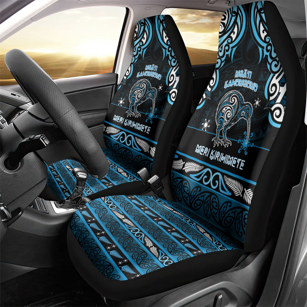 Ngati Kahungunu Aotearoa Meri Kirihimete Car Seat Cover Maori Kiwi Bird Silver Fern Koru Pattern
