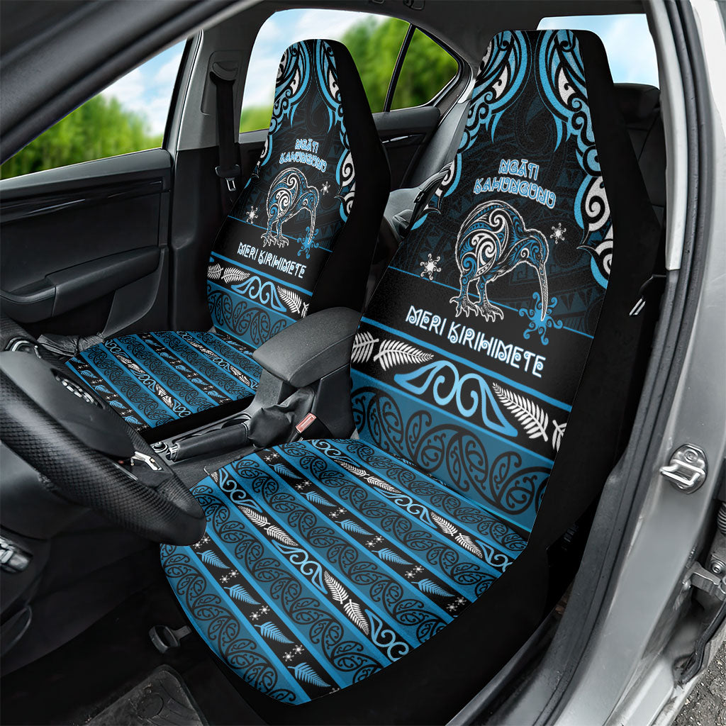 Ngati Kahungunu Aotearoa Meri Kirihimete Car Seat Cover Maori Kiwi Bird Silver Fern Koru Pattern