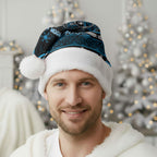 Personalised Ngati Kahungunu Aotearoa Meri Kirihimete Christmas Santa Hat Maori Kiwi Bird Silver Fern Koru Pattern