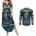 Personalised Ngati Kahungunu Aotearoa Meri Kirihimete Couples Matching Summer Maxi Dress and Long Sleeve Button Shirt Maori Kiwi Bird Silver Fern Koru Pattern