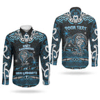 Personalised Ngati Kahungunu Aotearoa Meri Kirihimete Couples Matching Summer Maxi Dress and Long Sleeve Button Shirt Maori Kiwi Bird Silver Fern Koru Pattern