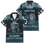 Personalised Ngati Kahungunu Aotearoa Meri Kirihimete Family Matching Off Shoulder Maxi Dress and Hawaiian Shirt Maori Kiwi Bird Silver Fern Koru Pattern