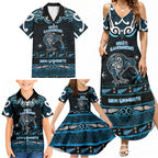 Personalised Ngati Kahungunu Aotearoa Meri Kirihimete Family Matching Summer Maxi Dress and Hawaiian Shirt Maori Kiwi Bird Silver Fern Koru Pattern