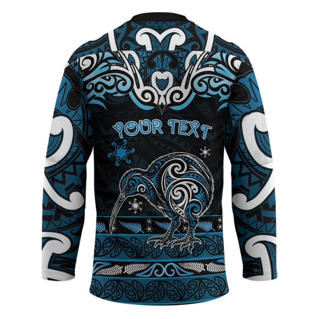 Personalised Ngati Kahungunu Aotearoa Meri Kirihimete Hockey Jersey Maori Kiwi Bird Silver Fern Koru Pattern