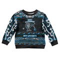 Personalised Ngati Kahungunu Aotearoa Meri Kirihimete Kid Ugly Christmas Sweater Maori Kiwi Bird Silver Fern Koru Pattern