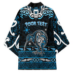 Personalised Ngati Kahungunu Aotearoa Meri Kirihimete Kimono Maori Kiwi Bird Silver Fern Koru Pattern