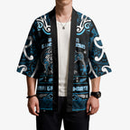 Personalised Ngati Kahungunu Aotearoa Meri Kirihimete Kimono Maori Kiwi Bird Silver Fern Koru Pattern