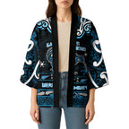 Personalised Ngati Kahungunu Aotearoa Meri Kirihimete Kimono Maori Kiwi Bird Silver Fern Koru Pattern