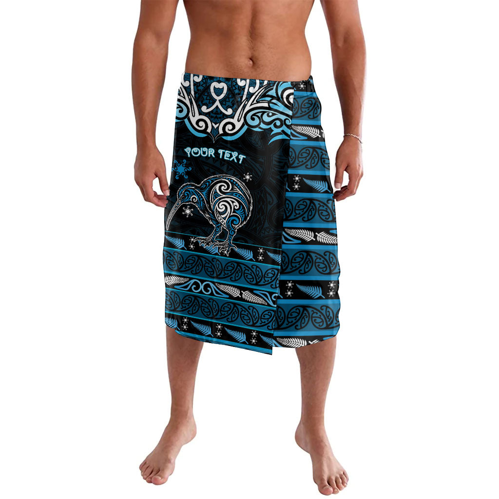 Personalised Ngati Kahungunu Aotearoa Meri Kirihimete Lavalava Maori Kiwi Bird Silver Fern Koru Pattern