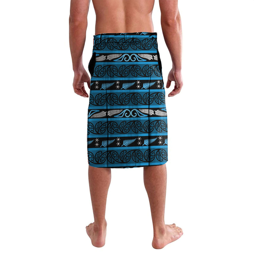 Personalised Ngati Kahungunu Aotearoa Meri Kirihimete Lavalava Maori Kiwi Bird Silver Fern Koru Pattern