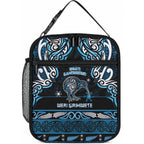 Ngati Kahungunu Aotearoa Meri Kirihimete Lunch Bag Maori Kiwi Bird Silver Fern Koru Pattern