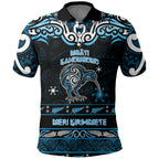 Personalised Ngati Kahungunu Aotearoa Meri Kirihimete Polo Shirt Maori Kiwi Bird Silver Fern Koru Pattern