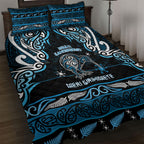 Ngati Kahungunu Aotearoa Meri Kirihimete Quilt Bed Set Maori Kiwi Bird Silver Fern Koru Pattern