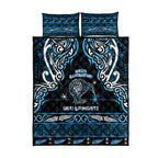Ngati Kahungunu Aotearoa Meri Kirihimete Quilt Bed Set Maori Kiwi Bird Silver Fern Koru Pattern