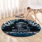 Ngati Kahungunu Aotearoa Meri Kirihimete Round Carpet Maori Kiwi Bird Silver Fern Koru Pattern