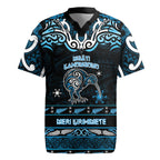 Personalised Ngati Kahungunu Aotearoa Meri Kirihimete Rugby Jersey Maori Kiwi Bird Silver Fern Koru Pattern