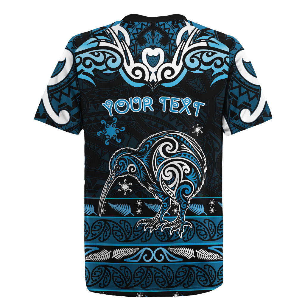 Personalised Ngati Kahungunu Aotearoa Meri Kirihimete Rugby Jersey Maori Kiwi Bird Silver Fern Koru Pattern