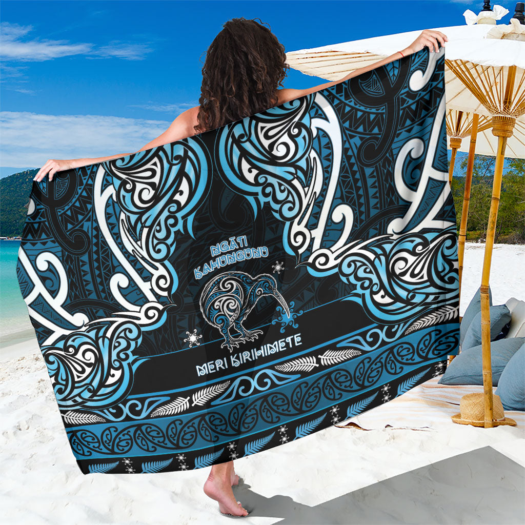 Ngati Kahungunu Aotearoa Meri Kirihimete Sarong Maori Kiwi Bird Silver Fern Koru Pattern