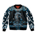 Personalised Ngati Kahungunu Aotearoa Meri Kirihimete Sleeve Zip Bomber Jacket Maori Kiwi Bird Silver Fern Koru Pattern