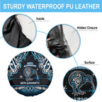 Ngati Kahungunu Aotearoa Meri Kirihimete Spare Tire Cover Maori Kiwi Bird Silver Fern Koru Pattern