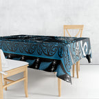Ngati Kahungunu Aotearoa Meri Kirihimete Tablecloth Maori Kiwi Bird Silver Fern Koru Pattern