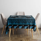 Ngati Kahungunu Aotearoa Meri Kirihimete Tablecloth Maori Kiwi Bird Silver Fern Koru Pattern